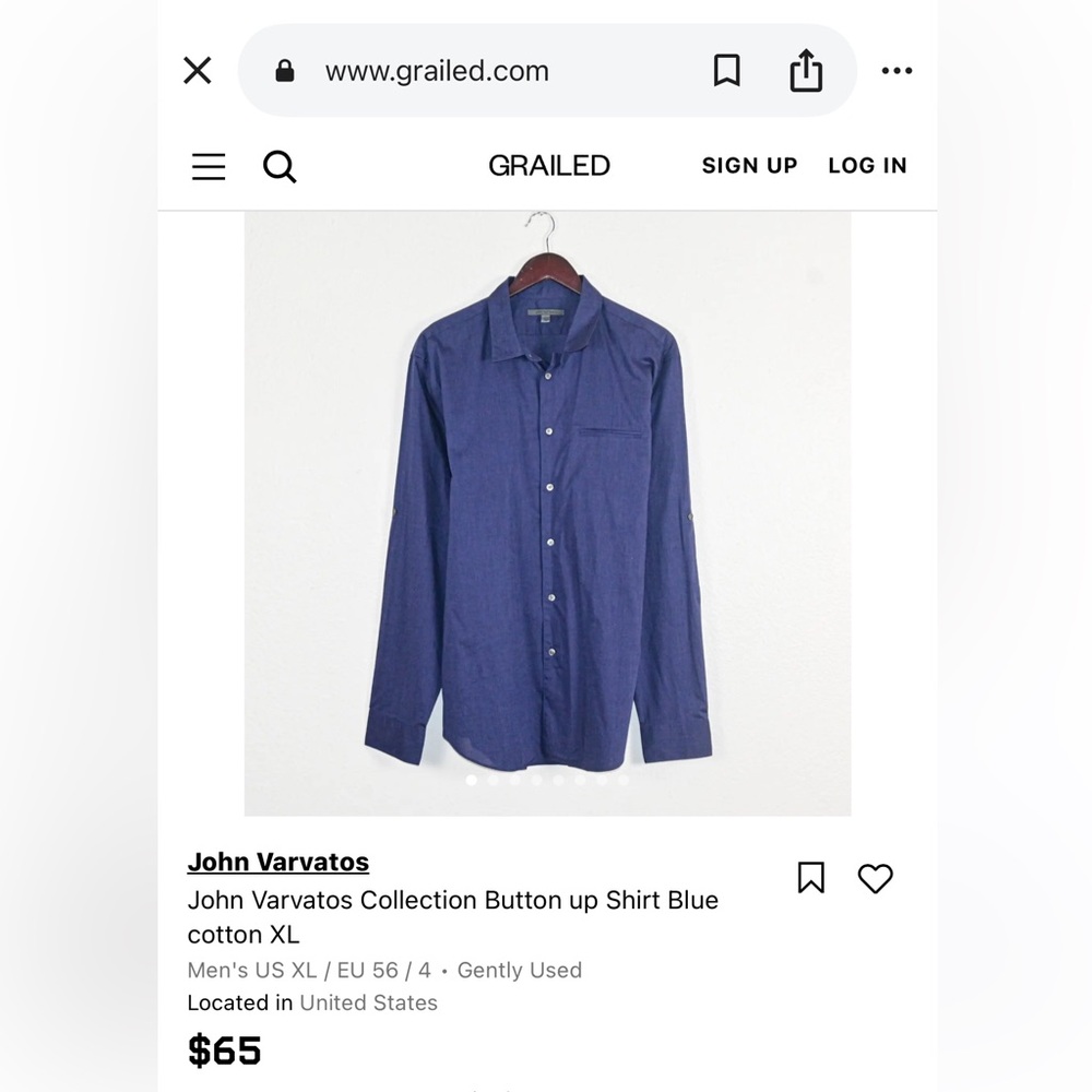 John Varvatos Deep Blue Dress Shirt